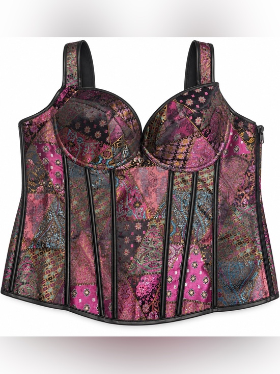 Kimring Other - Victorian gothic Boho Jacquard Overbust Corset Top